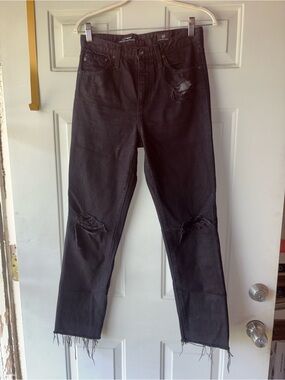 AG Adriano Goldschmied black The Phoebe high waist destroyed jeans size 26 R